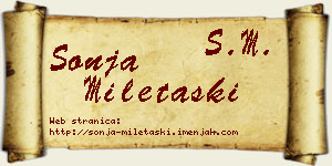 Sonja Miletaški vizit kartica